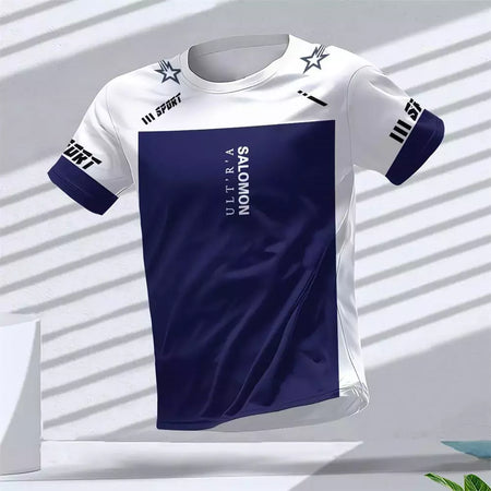 New Hot-Selling Outdoor Running Sports Respirável Quick-Secagem Roupas de Fitness Casual Wear Impressão 3D Em Torno Do Pescoço Adulto T-Shirt