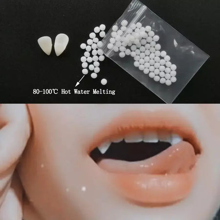 1 par de dentes de vampiro para halloween, presas para dentaduras, adereços para festa, fantasia diy, adereços para cosplay, dentes falsos, presas de resina com cola sólida