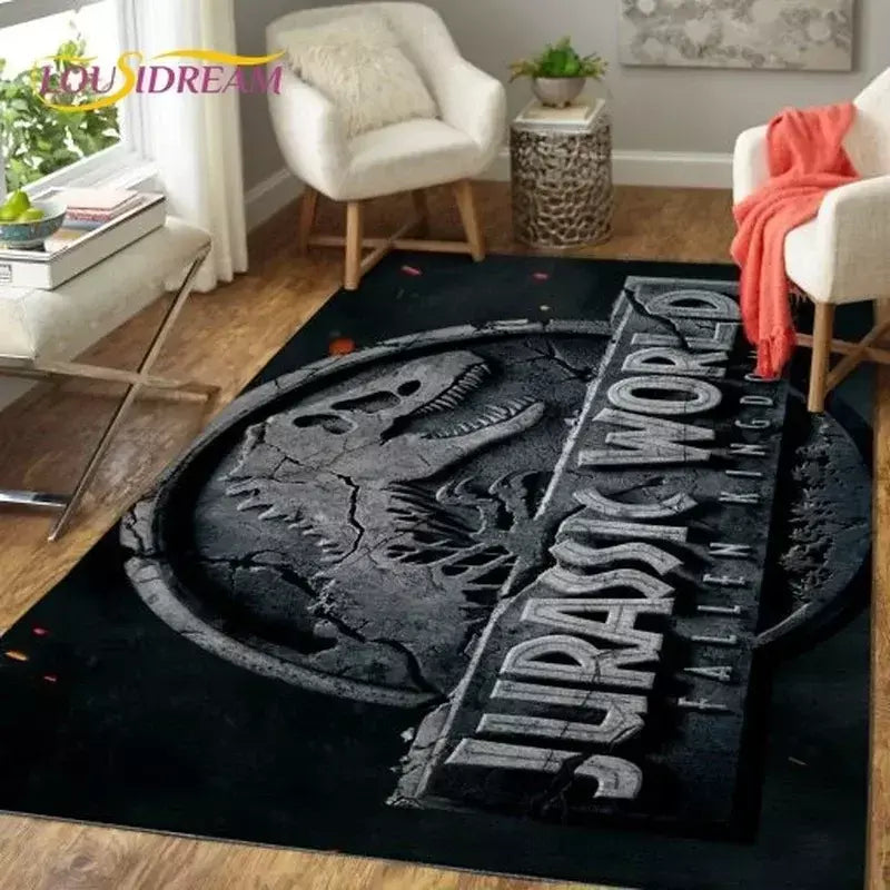Jurassic park dinossauro dos desenhos animados tapetes antiderrapante área para sala de estar quarto pé almofada decoração, criança jogo tapete