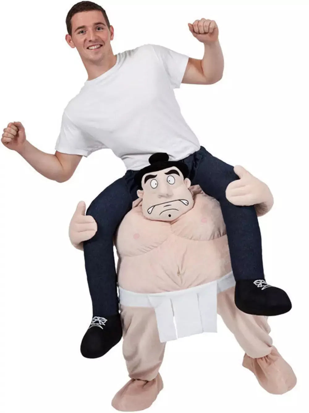 Adulto Halloween Cosplay Trajes para homens e mulheres, Ride On Me Mascote, Carry Back, Calças de animais engraçados, Perna falsa, Festa de Natal