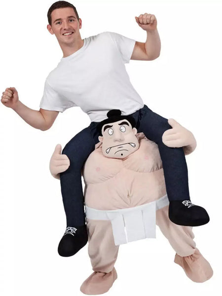 Adulto Halloween Cosplay Trajes para homens e mulheres, Ride On Me Mascote, Carry Back, Calças de animais engraçados, Perna falsa, Festa de Natal