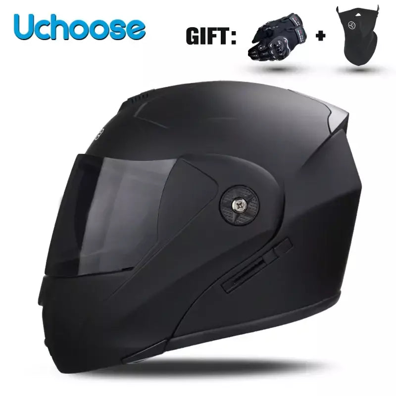 Unisex Capacete com viseira, lente dupla, seção transversal, segurança, modular, flip, capacete, certificação DOT, Uchoose