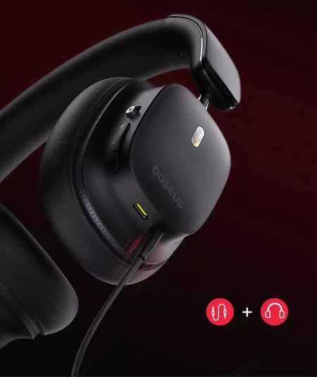 Baseus bowie 30 max fones de ouvido bluetooth 45db cancelamento de ruído hi-res ldac sobre a orelha fone de ouvido 3d áudio espacial sem fio