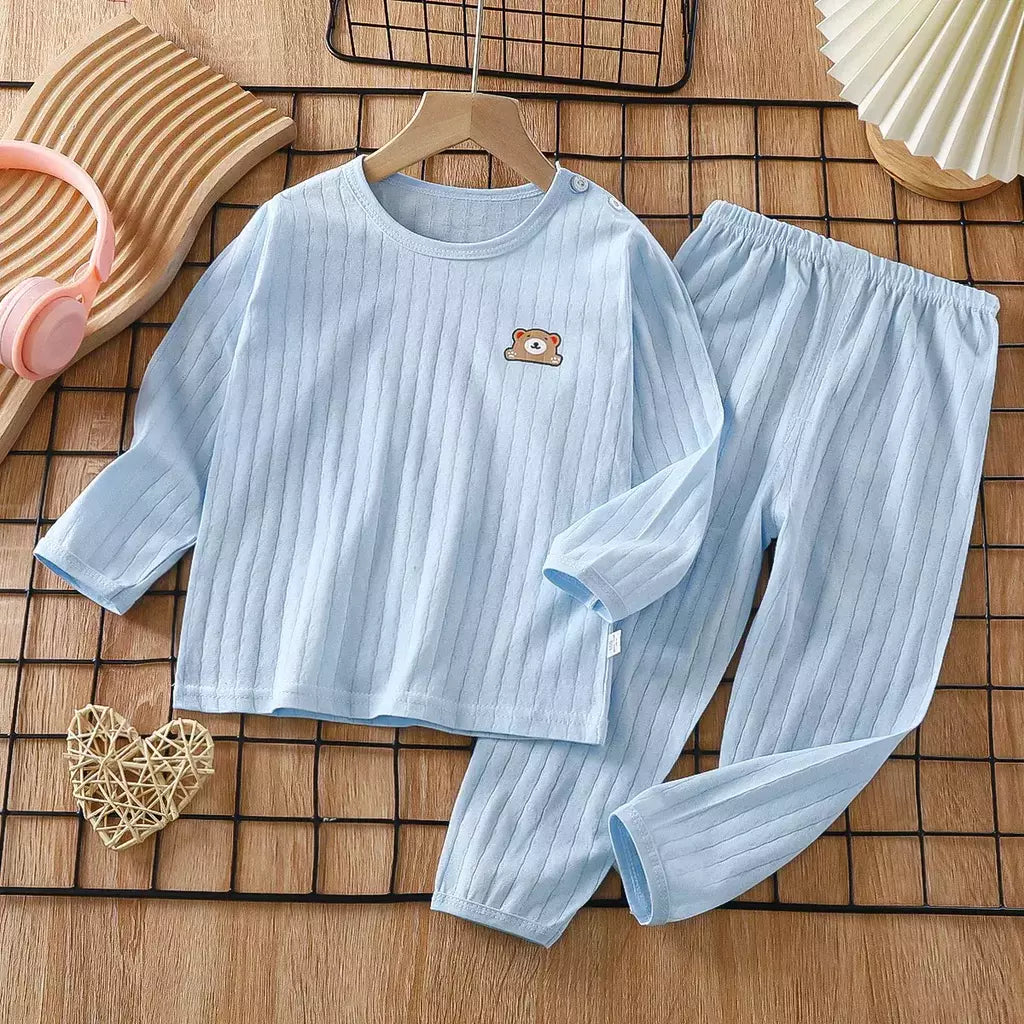 Conjunto de pijamas de manga comprida infantil, Seção fina, Roupa de bebê, Roupa doméstica, Meninos, Meninas, Crianças, Verão, Novo, 2022