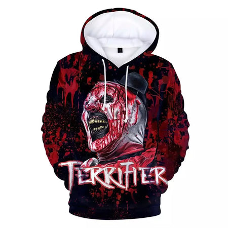 Terrifier 2 personagem assustador impressão 3d hoodies homens hip hop streetwear moletom pullovers harajuku fatos de treino topos roupas masculinas