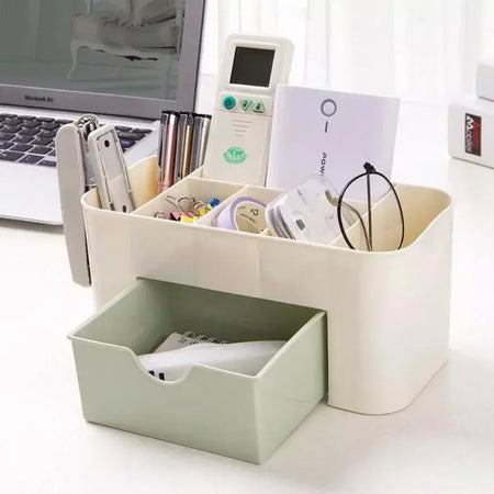 Desktop dupla camada organizadores de maquiagem caixa de armazenamento gavetas cosméticos caixa de exibição de jóias caso recipiente caixas organizador novo