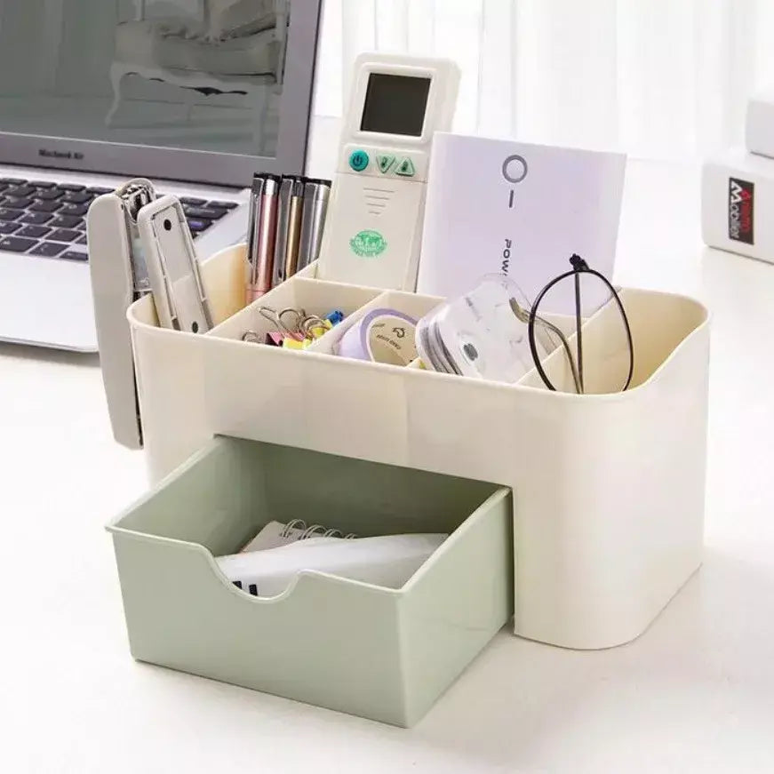 Desktop dupla camada organizadores de maquiagem caixa de armazenamento gavetas cosméticos caixa de exibição de jóias caso recipiente caixas organizador novo