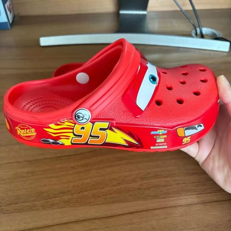 Disney mcqueens pixar dos desenhos animados sólido à prova dwaterproof água chinelos ao ar livre sandálias de areia casual respirável tornozelo-envoltório eva sapatos adultos presentes