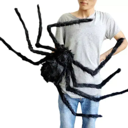 Halloween grande aranha de pelúcia horror decoração de halloween festa prop ao ar livre aranha gigante decoração 30-200cm câmara brincadeira aranha preta