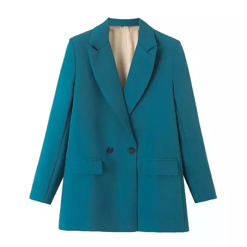 TRAF-Blazer feminino de escritório, preto, bege, cáqui, azul, verde, cinza, casaco de moda, blazers femininos, jaqueta, casacos, 2024