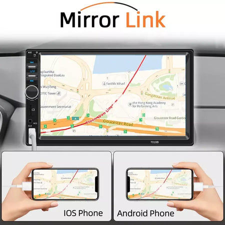 7 Polegada rádio do carro 1 din multimídia mp5 player espelho link tela de toque fm iso potência aux entrada bluetooth usb universal autoradio