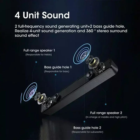 Bluetooth 4d surround alto-falante sistema de som de cinema em casa computador soundbar tv subwoofer com fio estéreo graves fortes para festa em casa
