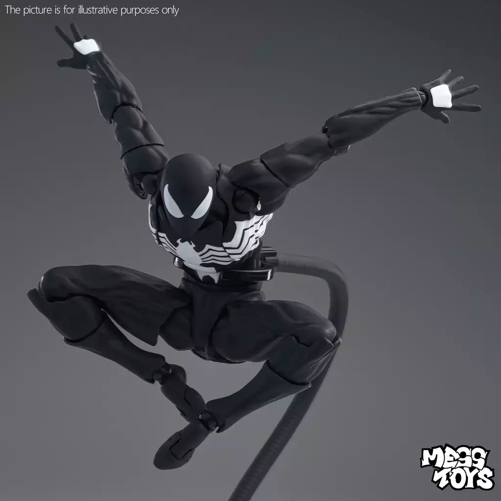 Novos brinquedos bagunça figura do homem-aranha terno preto vizinho simbionte messto brinquedos escarlate vizinho figura de ação ct brinquedos preto vermelho homem aranha