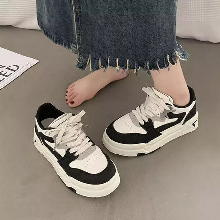 Sapatilhas de couro vulcanizado para mulheres, calçados esportivos plataforma, tênis casual para senhoras, marca feminina, branco, 2024