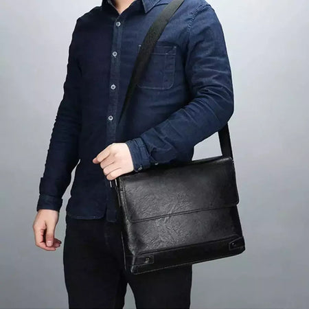 Maleta de couro PU para homens, sacola nova, bolsa de computador retro, designer lateral, bolsa crossbody mensageiro, bolsa de ombro portátil