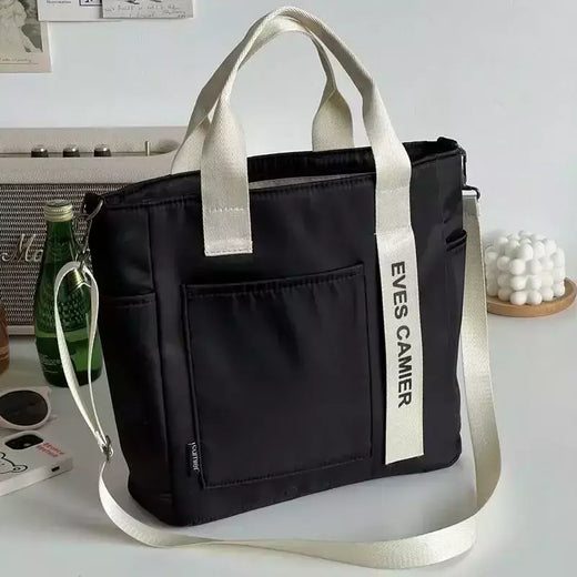 Bolsa de lona impermeável para aluna, grande capacidade, bolsa de ombro, nylon, simples, moda, sacos do mensageiro, sacola casual, novo, 2024