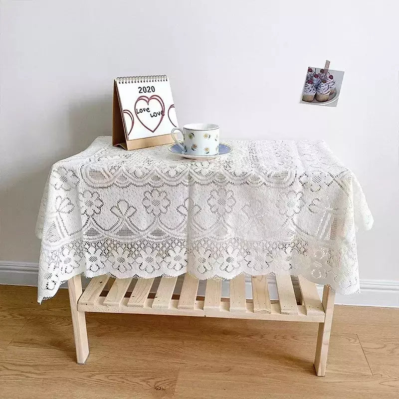 Toalha De Mesa De Renda Branca, Cobertura De Mesa De Jantar, Decoração De Festa De Casamento, Tampas De Mesa, Sala De Estar, Decoração De Mesa