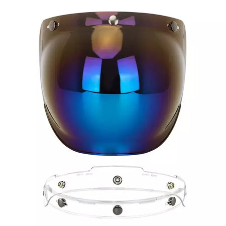 Capacete de motocicleta bolha escudo viseira anti-nevoeiro proteção uv lente hd para capacete retro rosto aberto meio capacete bolha óculos lente