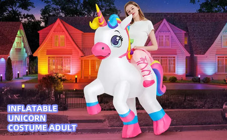 Vestuário colorido unicórnio animal trajes infláveis terno anime purim halloween carnaval festa cosplay traje para crianças adultas