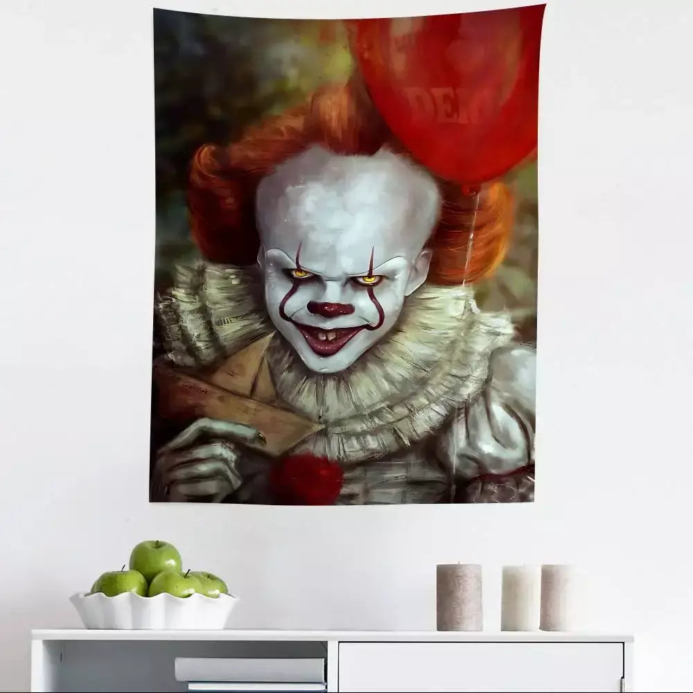 Filme de terror l-lt p-pennywise palhaço gráfico tapeçaria arte ficção científica sala decoração de casa barato hippie parede pendurado
