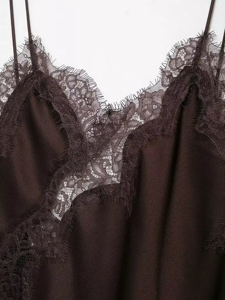 Tfmln feminino sexy rendas emenda vestidos de verão sólido sem mangas assimetria vestido sem costas magro festa feminina estilingue mini vestido