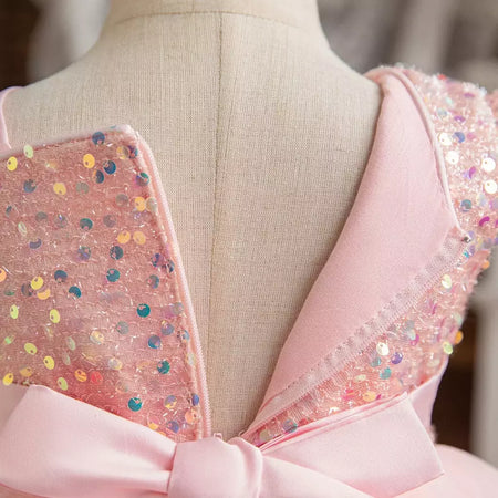 Vestidos de lantejoulas princesa feminina, vestido de batismo, festa de casamento infantil, Natal, vestido novo de luxo, 2022