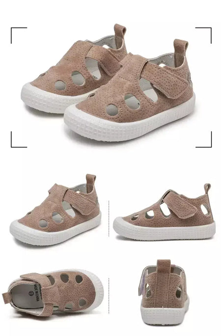 Crianças metade sandálias meninos esportes sapatos casuais recortes oco moda 2024 nova primavera verão crianças meninas sandálias 21-30