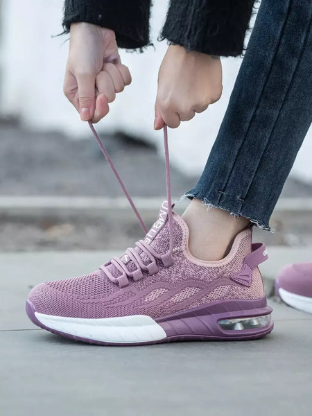 Mulheres sapatos de segurança para botas de segurança de trabalho respirável dedo do pé de aço à prova de punctura esporte trabalho tênis botas de segurança de construção
