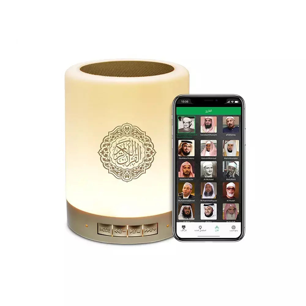 Azan muçulmano luz noturna alcorão portátil sem fio caixa de som bluetooth alto-falante caixa de som música blutooth lâmpada sagrada mini defletor
