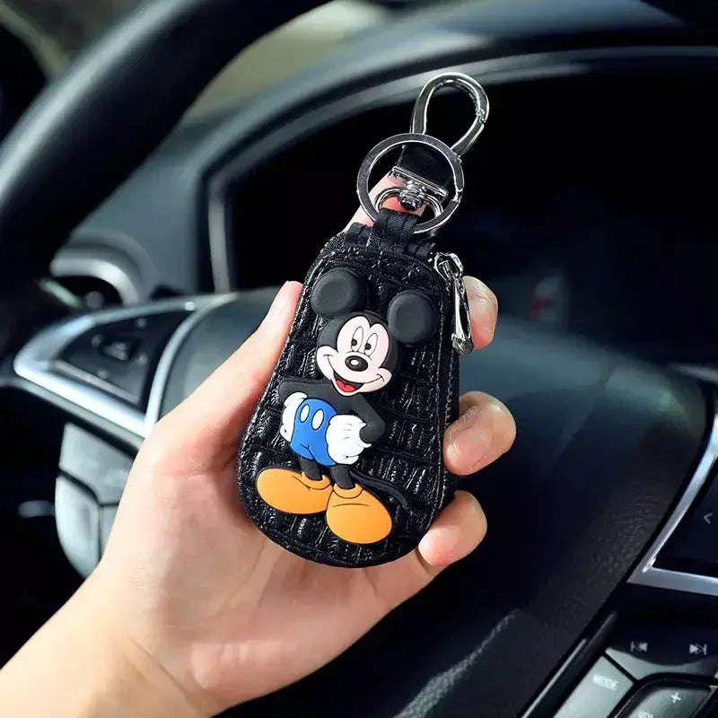 Caso chave do carro dos desenhos animados mickey minnie pato donald decoração anime figura auto chave proteção caso interior ornamento acessórios