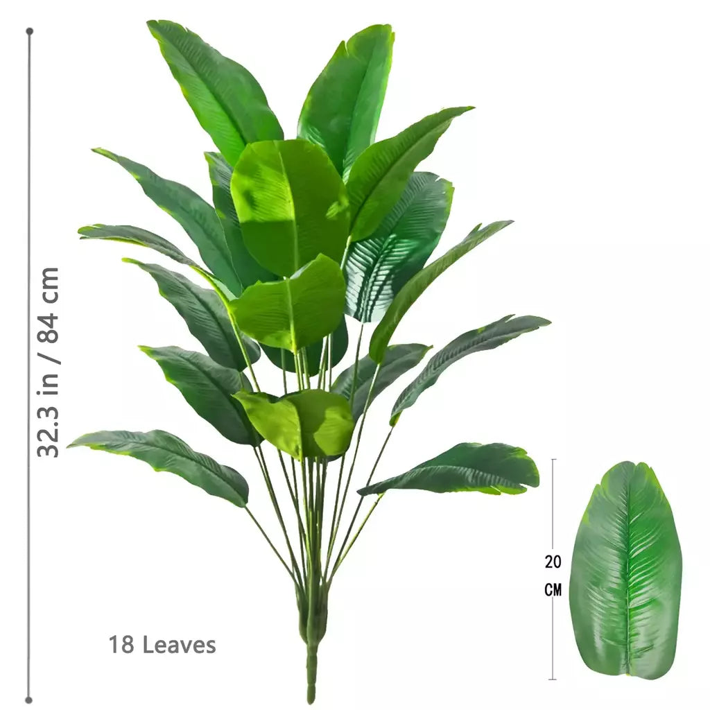 65-125cm/47.2in grande palmeira tropical falso banana planta folhas toque real strelitzia reginae planta de plástico para casa jardim