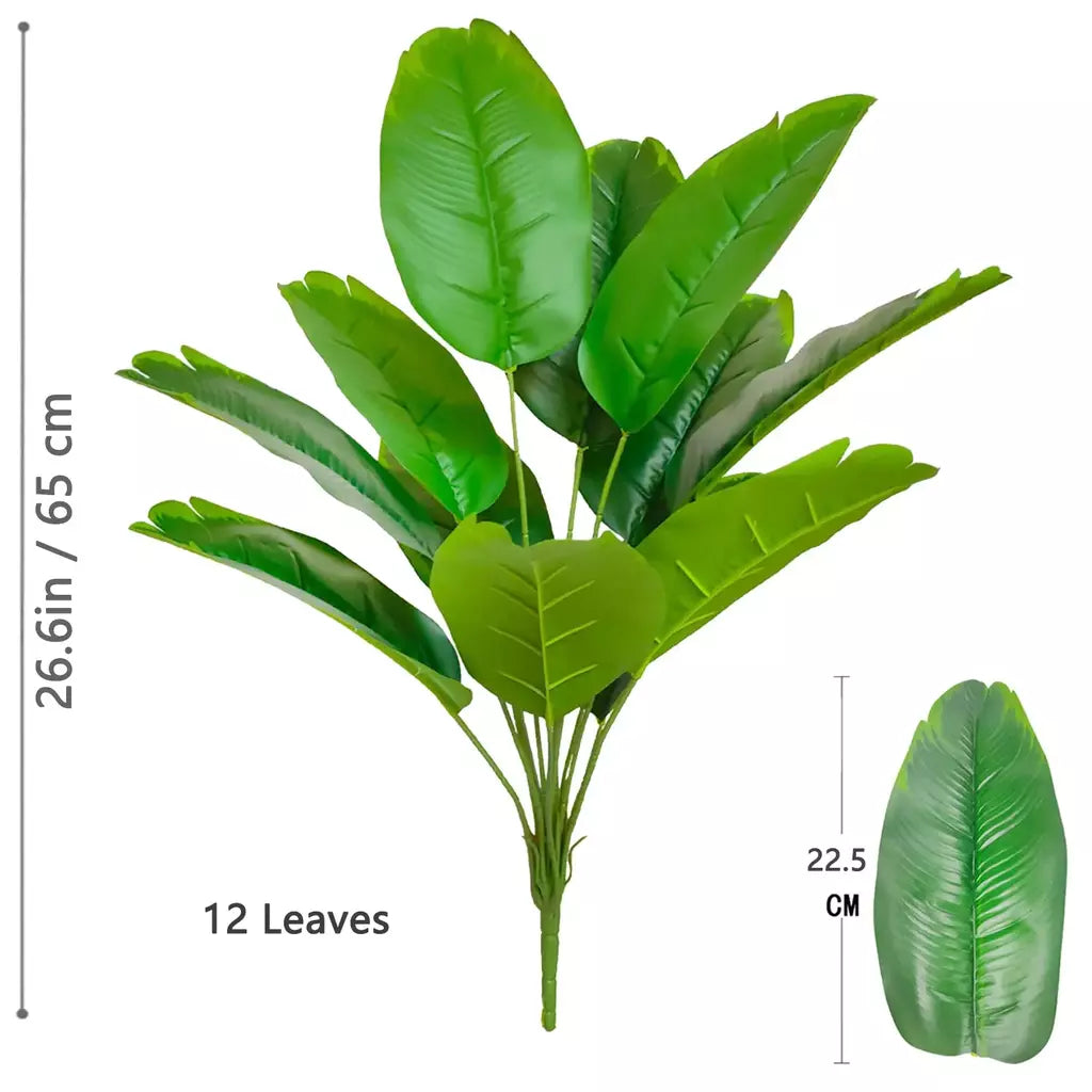 Palmeira tropical artificial 60-90-120cm(47,2 pol.) folhas de planta de banana falsa toque real planta de plástico strelitzia para jardim doméstico