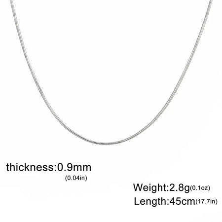 My Shape Rodada Cobra Cadeia Colar para Mulheres Homens Aço Inoxidável Link Cadeia 0.9mm 1.2mm 2mm Cadeia Gargantilha Moda Jóias Presentes