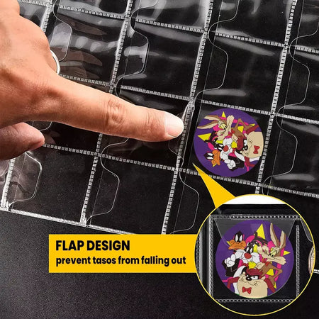 5 pçs lote de tazos protetor álbum páginas internas transparentes podem ser armazenado 4cm de diâmetro pogs torneirasicasicas para tazos pokemon coletor