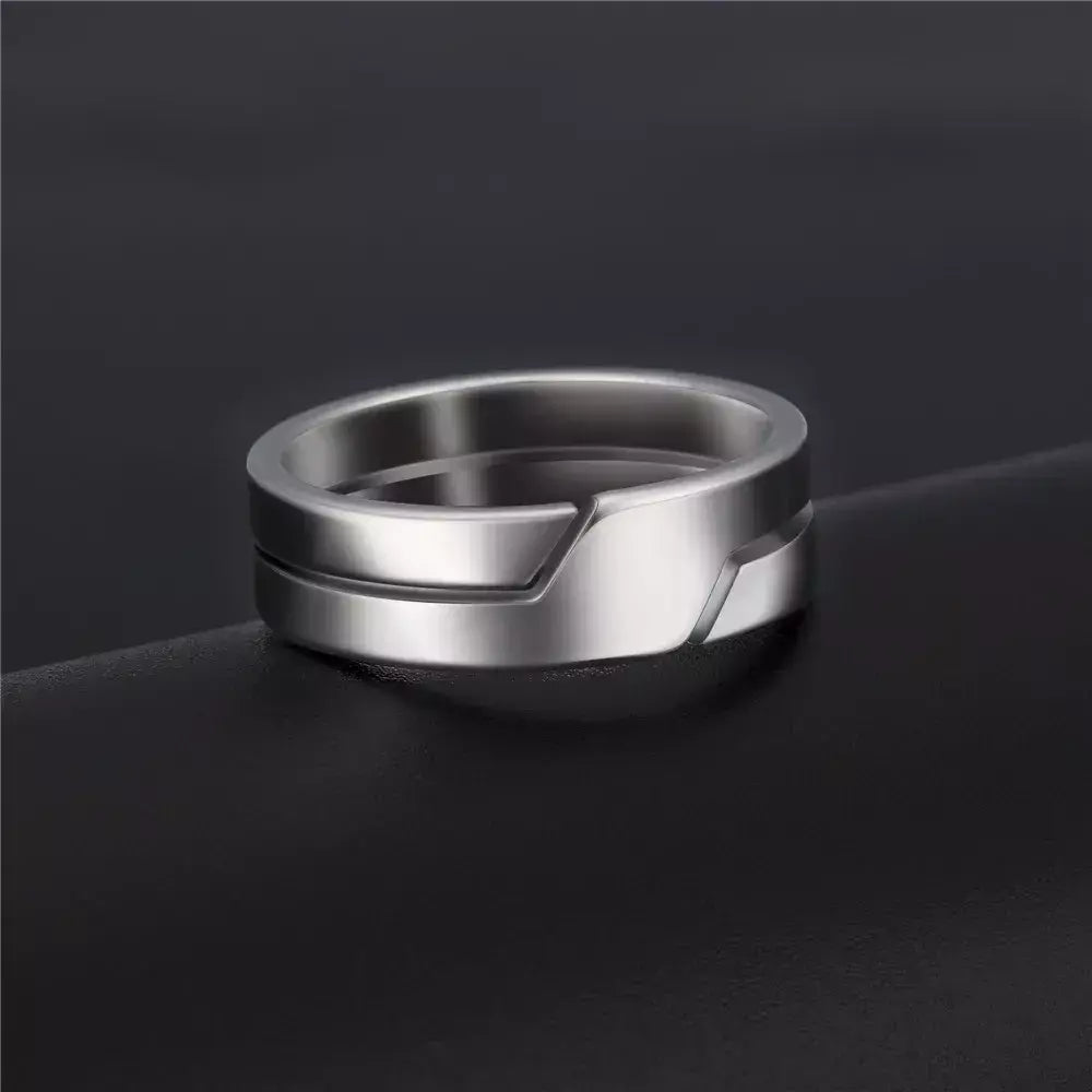 Skyrim anel de aço inoxidável para homens mulheres preto minimalista casual anéis de dedo 2025 casal jóias presente de casamento para amante