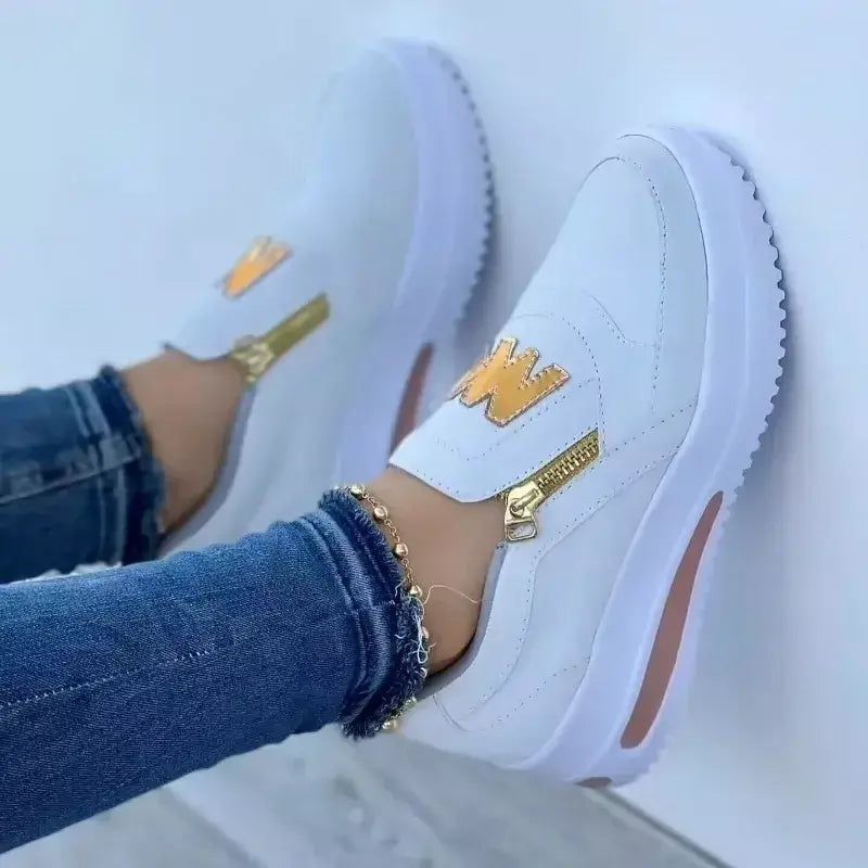 Mulheres sapatos de plataforma casual deslizamento em sapatos moda mocassins senhoras tênis chaussure femme tênis mulher