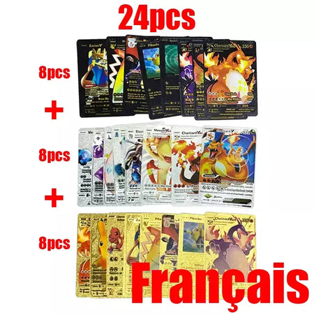 Pokemon arco-íris cartões ouro prata vmax gx cartão coleção batalha trainer cartão espanhol inglês francês criança brinquedos presentes de natal