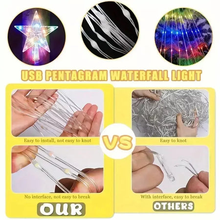 Led ao ar livre decorações da árvore de natal luzes usb 2/3m à prova dwaterproof água luzes da corda de fadas 8 modos quintal interior iluminação festa casamento