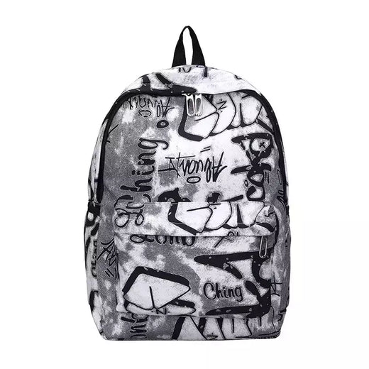 Mochila de grande capacidade para alunos do ensino médio, carta elegante e exclusiva, design de grafite, outono e inverno