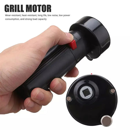 Conjunto de garfo rotativo para churrasco, rotador elétrico para churrasco, haste de grelha, 1.5v, tamanho d, motor rotador durável