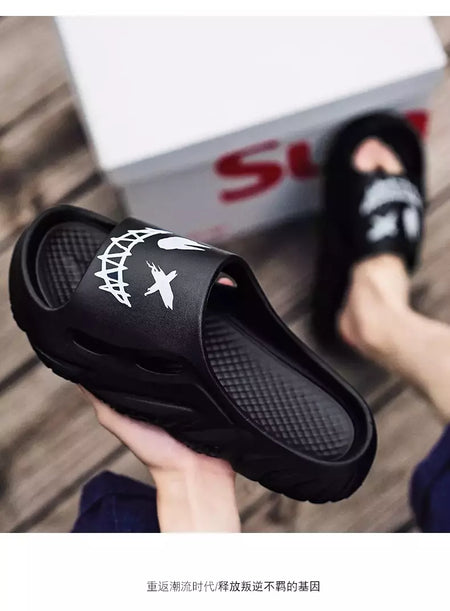 Sandálias antiderrapantes clássicas masculinas, chinelos confortáveis ao ar livre, sapatos macios de EVA, moda jovem, verão, venda quente