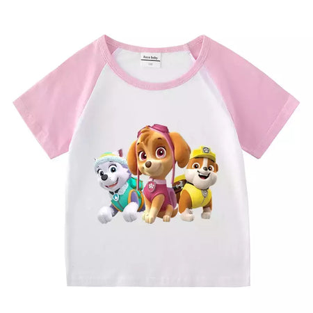 Boys Paw Patrol T-shirt manga curta Top e Shorts Set, bebê meninos roupas, roupas dos desenhos animados, terno verão, novo conjunto infantil, 2022, 2pcs