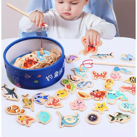 Montessori brinquedos de pesca para crianças, Desenhos animados, Vida marinha, Cognition Fish Games, Interativo pai-filho, Brinquedo educativo