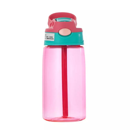 Bebê criativo dos desenhos animados alimentando copos com canudos, garrafas de água infantis, copos portáteis ao ar livre, à prova de vazamento, 480ml