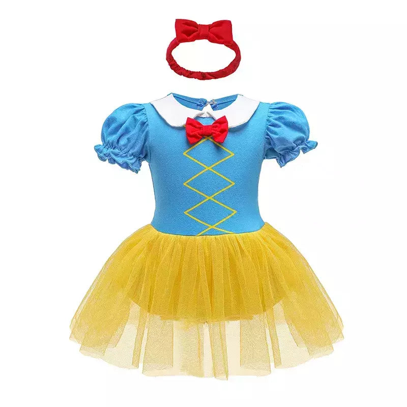 Baby Romper TUTU Vestido Com Headband Infantil Baby Princess Girl Roupas Tamanho 3-18M Cute Design Baby Dress Party Trajes