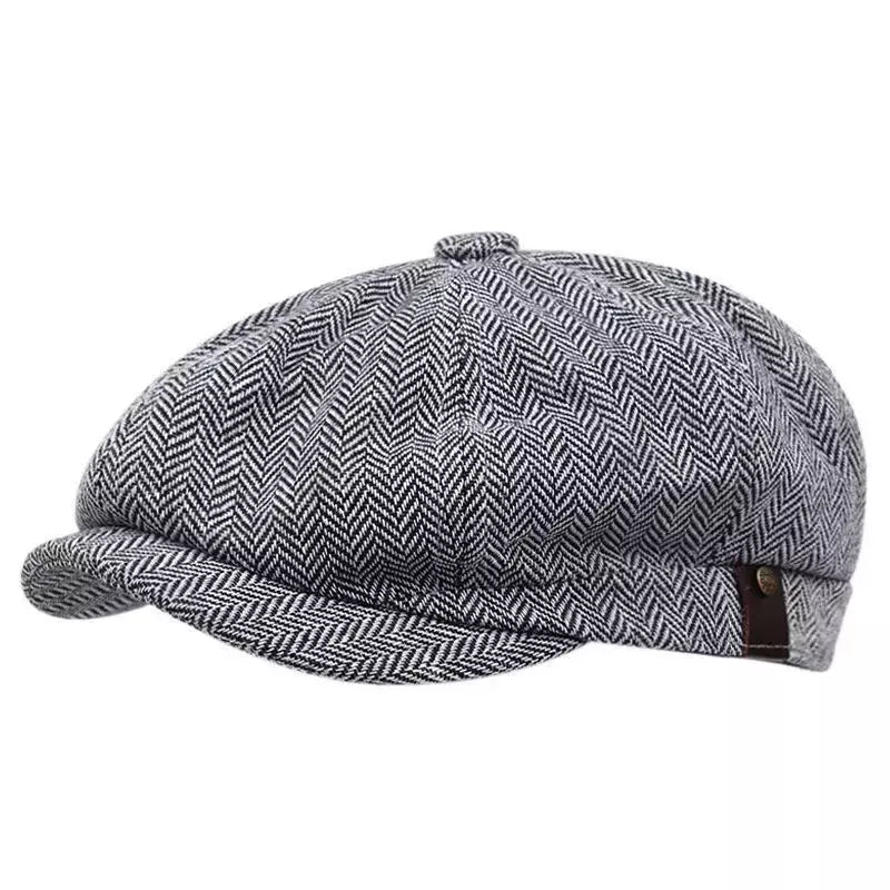 Selvagem casual masculino chapéu de jornaleiro, boné octogonal, britânicos pintores chapéus, boinas, espinha de arenque bonés lisos, boinas hip hop, outono, inverno
