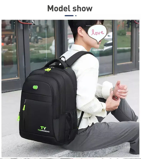 Mochila com zíper multicamadas, mochila de viagem de grande capacidade, mochila para homens e mulheres, mochila para computador de negócios, estudante b