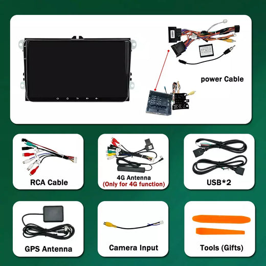 Sistema operacional android para vw volkswagen golf polo skoda rapid octavia tiguan passat amarok carro multimídia vídeo estéreo player gps carplay