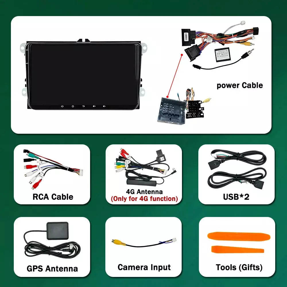 Sistema operacional android para vw volkswagen golf polo skoda rapid octavia tiguan passat amarok carro multimídia vídeo estéreo player gps carplay