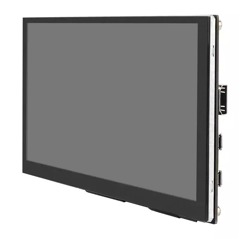 7 Polegada display portátil ips lcd tela de toque capacitivo 1024x600 monitor alto-falantes opcionais para raspberry pi 5 4b 3b + computador portátil